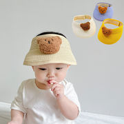 子供の帽子 コリアスタイル かわいいクマ 帽子 赤ちゃん 空のシルクハット 日よけ帽 夏の麦わら帽子