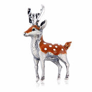 かわいい 鹿のブローチ クリスマスブローチ クリスマスアクセサリー 男女兼用コサージュ アニマルブローチ