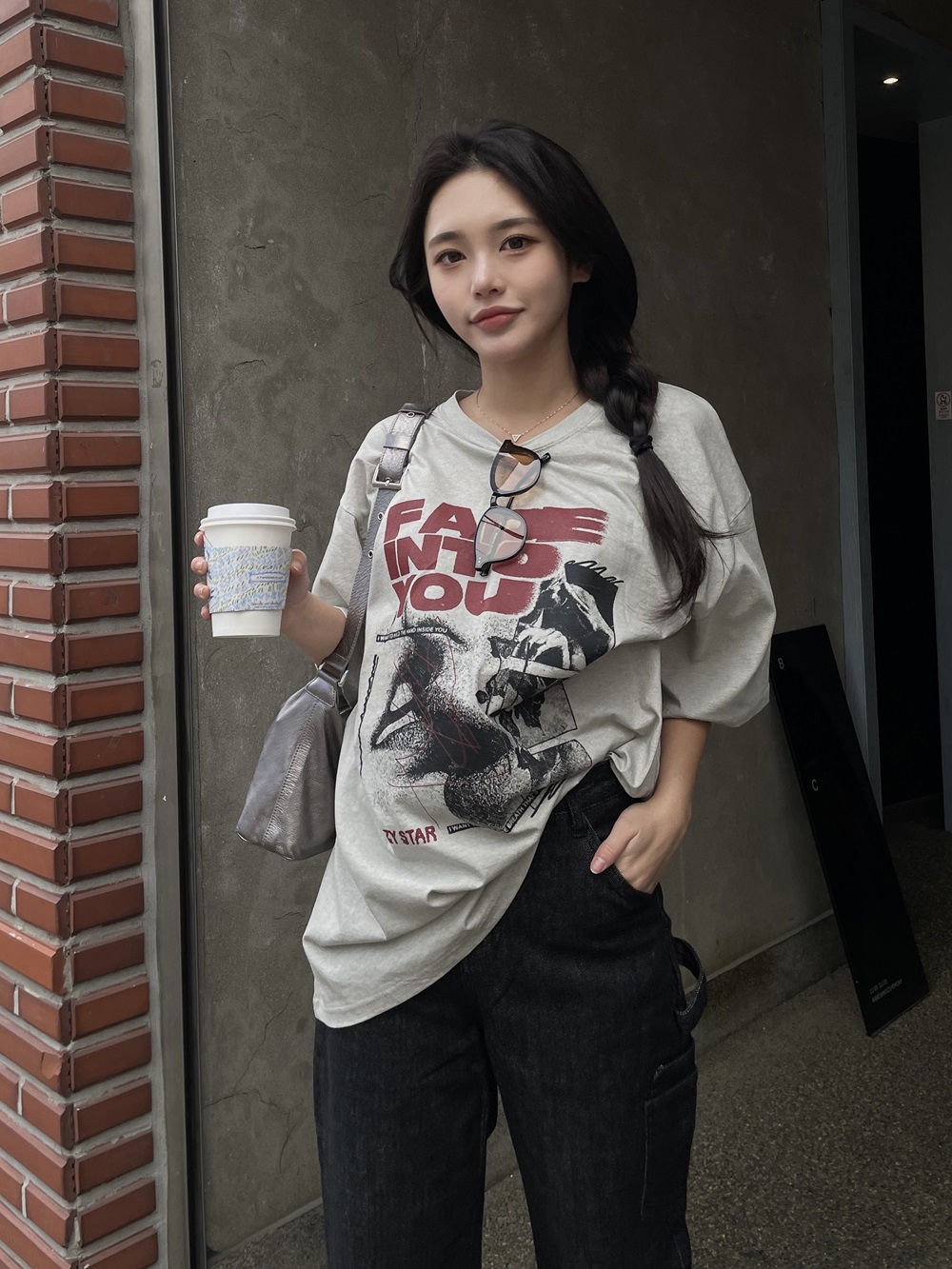 【韓国ファッション】2024年夏新作　オーバーフィット　ウォッシング　FADE　半袖　Tシャツ