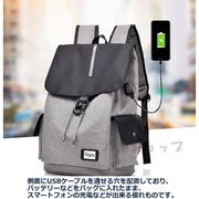 バッグで携帯充電 リュックサック USBが差せる リュック 夜光石 耐磨性 A4対応 バッグ