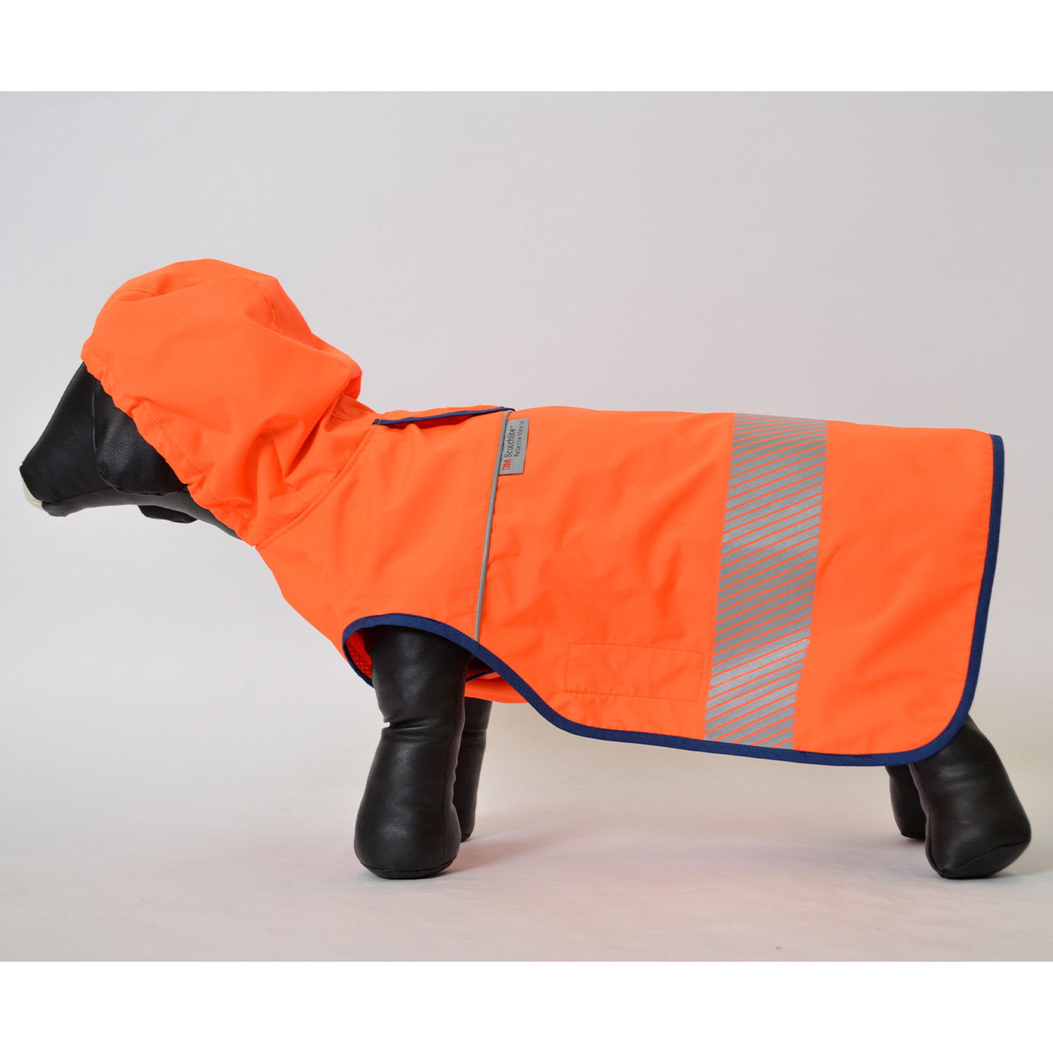 小型犬用レインコート(DG2100) 耐水圧 透湿性 安全服 反射材 蛍光生地 日本製 作業服