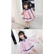 韓国子ども服 ワンピース 長袖 スウェット 女の子 Tシャツ 可愛い トップス お嬢様風 キッズ お出かけ