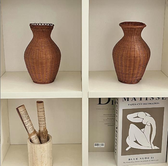 INS 創意 人気   ソフトスーツ レトロ  花瓶 撮影装具 インテリア 置物を飾る 編み  花瓶