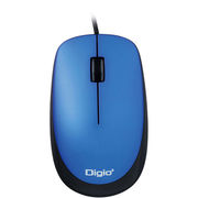 Digio デジオ 小型有線3ボタン光学式マウス ブルー MUS-UKT114BL