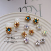 5色 真珠の花 ネイルアクセサリー レトロなバロック ネイルパーツ ジェルネイル アクセサリー ネイル用品