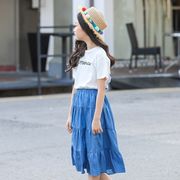 韓国子供服 セットアップ tシャツ ガウチョパンツ ズボン カジュアル ナチュラル ワイドパンツ