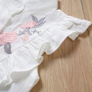 韓国子供服 ２点セット 夏 花柄 シャツ+半ズボン 刺繍 ノースリーブ ショートパンツ セットアップ リゾート