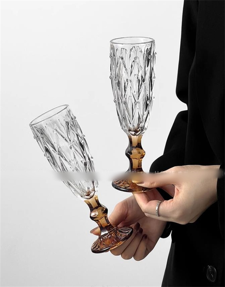 ご要望多数につき再販開始  ハイフットカップ ワインカップ 菱格 珠点 カクテルカップ グラス