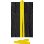 不織布ロングハッピ　黒（襟黄）　Ｊ　ハチマキ付