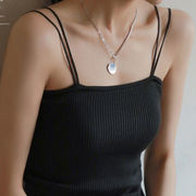黒のニットキャミソール、女性の夏の快適な通気性シャツボトミングシャツ