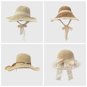 夏のコーデのポイントに 麦わら帽子 夏 紫外線対策 uvカット 小顔対策 レディース サンバイザー