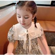 2024新型 夏の薄い子供服  花柄のスカート  ins 韓国版ワンピース