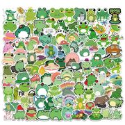 100枚入  可愛い カエル ステッカー  蛙 手帳ステッカー  防水  装飾用  カエルステッカーパック