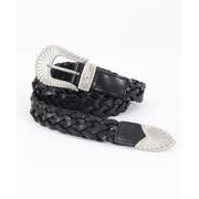 【ADAMPATEK/アダムパテック】braided leather belt 編み込みレザーベルト