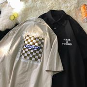 2022春夏新作 メンズ 男 トップス 半袖 チェック柄 シャツ ブラウス コート アウター 2色 M-2XL