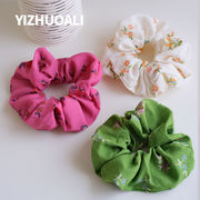 韓国の白いニッチローズ赤壊れた花緑ボールヘッドポニーテール大腸ヘアリングヘアロープヘアアクセサリー女
