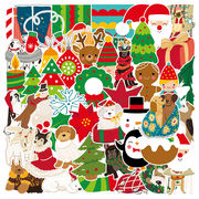 50枚/セット クリスマス ステッカー 可愛い サンタクロース クリスマスツリー 装飾 漫画のステッカー