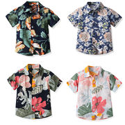 13色 シャツ ボーイズ 半袖 ハワイ 花柄シャツ 夏新作 子供服 コットンシャツ  7月の新商品