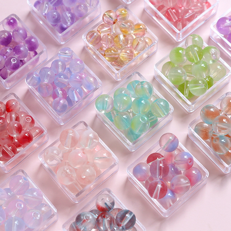 グラスビーズ アクセサリーパーツ ハンドメイド 手作り ピアス イヤリング ネックレス クラフト 丸玉 格安