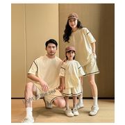 2024新作 韓国子供服  親子服  男女兼用トップス+ショートズボン  2点セット  80-140cm