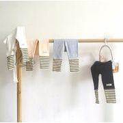 子供ストレッチレギンス　ロングパンツ　ズボン　子供服　春秋　ボトムス　ボーダー　ストッキング