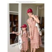 2024新作 韓国子供服  親子服  女の子 袖なしワンピース100-150cm