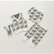 秋新作　セットアップ　子供ベスト　ニット　パンツ　短パンツ　3点セット　女の子　子供服　可愛い