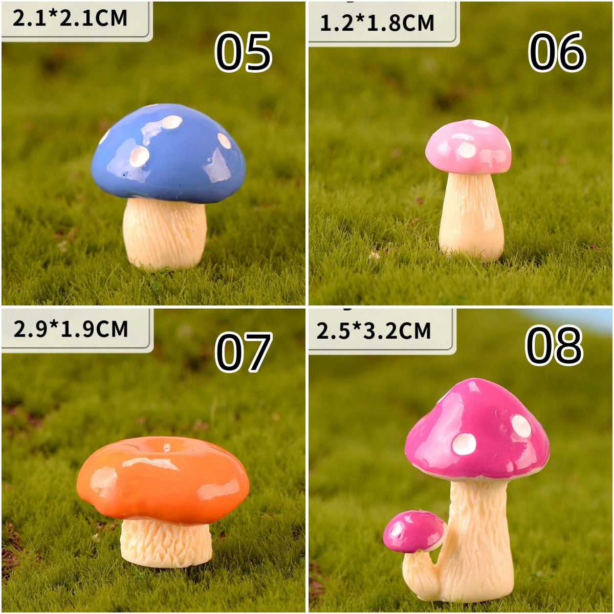 16色 樹脂 キノコの置物 ツリーエルフ きのこ オーナメント 工芸