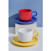 個性的なデザイン  ラテカップ 牛乳カップ 撞色 陶磁器カップ マグカップ コーヒーカップ