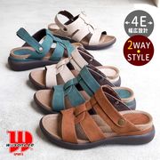 【2025年春夏/再入荷】WilsonLee 2WAY サンダル 4e 幅広 フラット インヒール フットベッド 屈曲