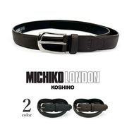 全2色 MICHIKO LONDON ミチコロンドン リアルレザー サフィアーノ加工 ベルト 2.8cm幅