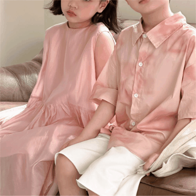 韓国風子供服 2024春夏 姉妹兄弟コーデ ワンピース 五分丈パンツ ブラウス シャツ上着 ズボン 90-150cm