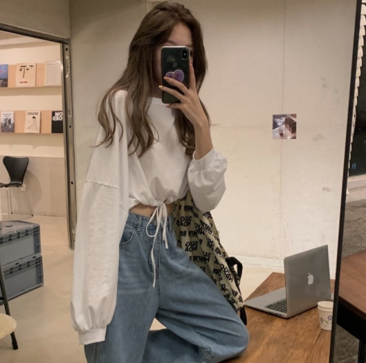 韓国ファッショ トレーナー パーカー トップスカーディガン 長袖 ストリート風 へそ出し ショート丈 レディース ダンス カジュアル 春夏秋 ゆるい 原宿系 韓国ファッショ トレーナー パーカー トップス フード付き 長袖