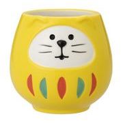 開運カラー 福猫だるまマグカップ 黄 ZCB-47622