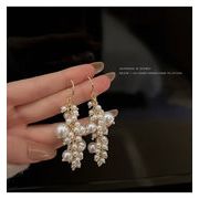 S925ポスト ピアス パール　 ハンドメイド ピアス　ピアス キャッチ ピアス 18k　イヤリング 2024新作