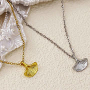 ネックレス 木の葉 ステンレス チェーン アクセサリー  サージカルステンレス ネックレス  韓国 2024新作