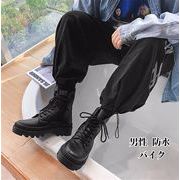 2022 FW 今年大人気 韓国ファッション 夏 マーティンブーツ 男性 防水 ミドルトップ レザーブーツ