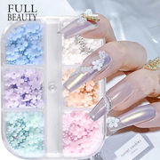 ネイル用品ファッションネイルジュエリー6グリッドパールライトフラワーネイルデコレーションアクセサリー