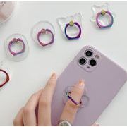携帯リング☆スマホリング☆オリジナル☆薄い★クリア ☆360°回しでき