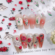 ジェルネイル 薔薇 5D ネイルシール ネイルアート 用品 ネイルパーツ ローズ チューリップ デコシール