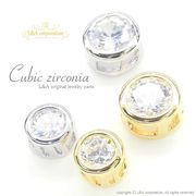 ▼今だけ！セール▼1個価格★キュービックジルコニア★ラウンドチャーム★“Cubic Round”★最高級鍍金★
