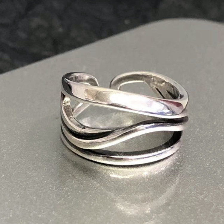 指輪 アクセサリー 広幅開口指輪 925シルバー リング 指輪 韓国  