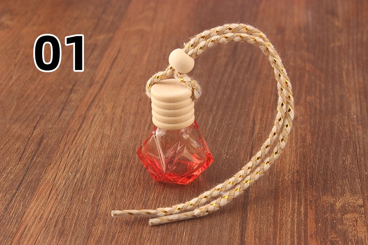 6色 ダイヤモンド型のガラス香水瓶 吊り下げ式 カー