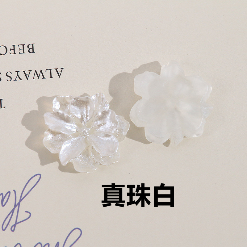 フラワー カボション 花 アクセサリーパーツ ホワイト ハンドメイド