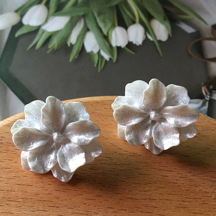 フラワー カボション 花 アクセサリーパーツ ホワイト