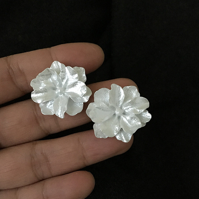 フラワー カボション 花 アクセサリーパーツ ホワイト