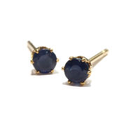 誕生石ピアス　サファイア　約3mm　突き刺し型　ステンレス　ゴールド　日本製　9月誕生石