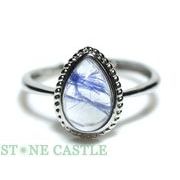 ☆一点物☆【リング】デュモルチライトインクォーツ (7A) しずく型 No.07