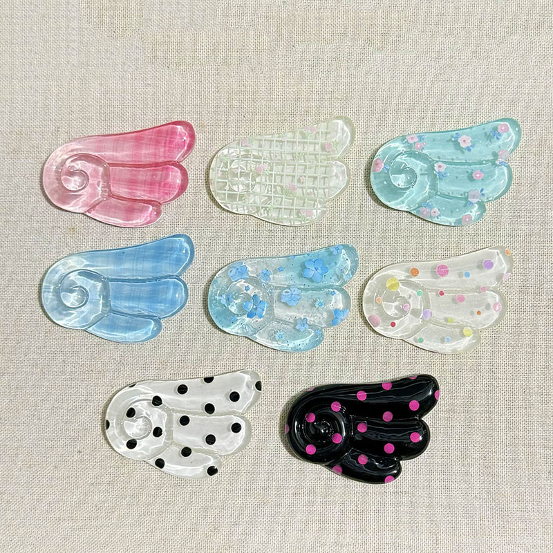 天使の羽 デコパーツ樹脂   DIY素材 貼り付けパーツ デコ素材 手芸材料衣類と靴帽子アクセサリーパーツ