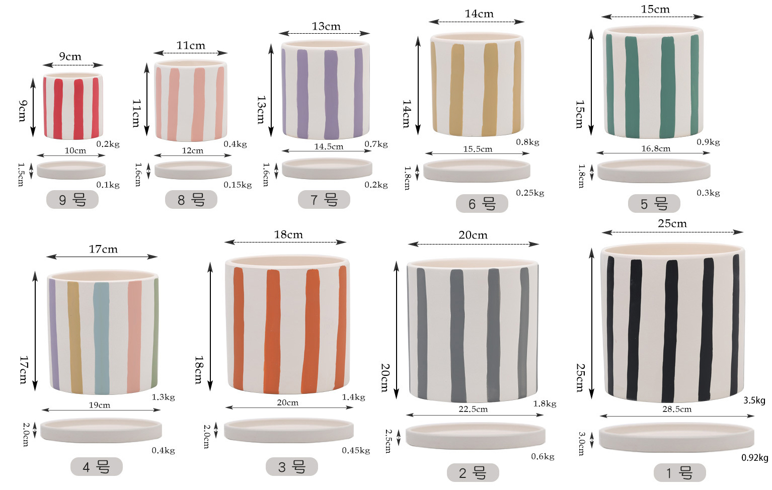 金色 ストライプ模様 植木鉢 中型 nordicflowerpot.jpg